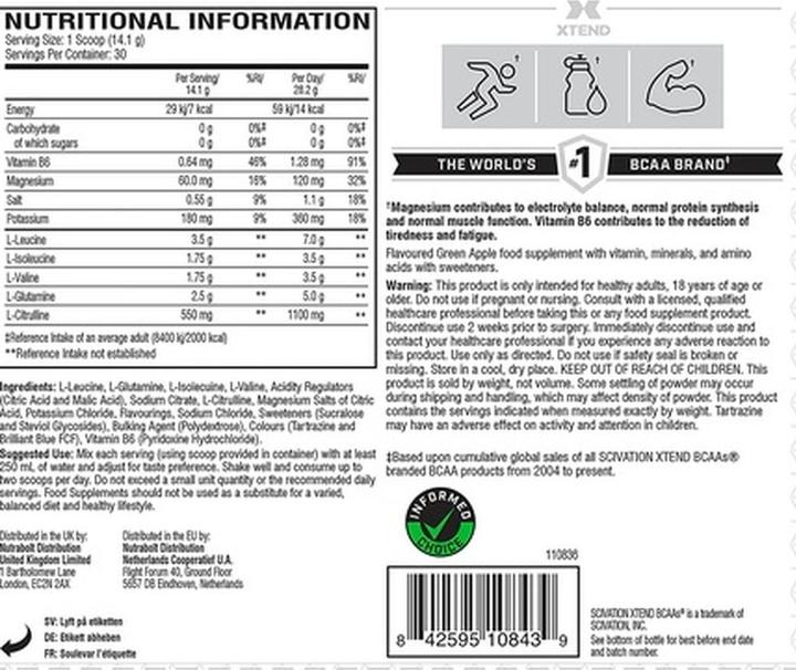 Produktbild Scivation Xtend BCAAS (1 Stk., Pulver, 423 g)