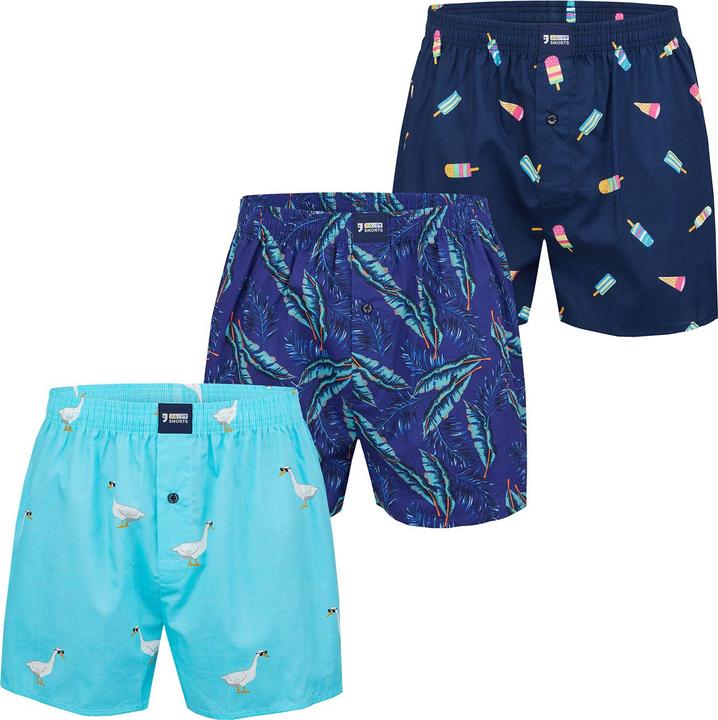 Happy shorts Boxer Print Sets (L, 3er Pack)