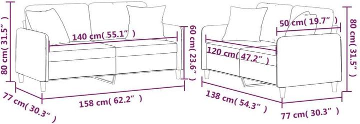 Produktbild vidaXL Sofagarnitur (2-Sitzer, Polstergruppe)