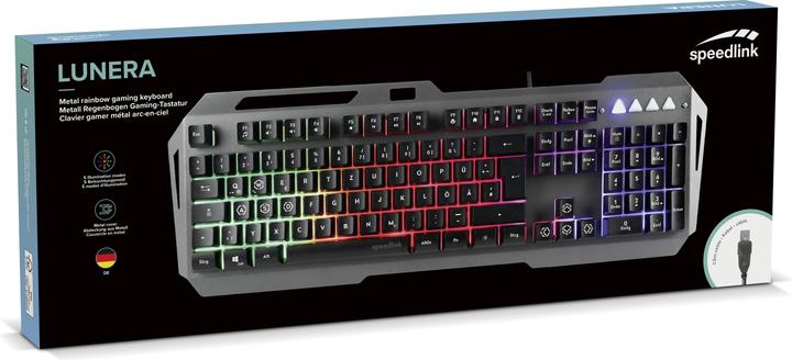 Actual product image Speedlink LUNERA Wired, USB Gaming Keyboard Backlit German, QWERTY, Windows® Black (Germany, Cable)