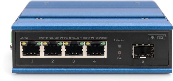 Produktbild Digitus 4-port 10/100/1000BASE-TX+1000Base-FX Industrial PoE Switch (4 Ports)