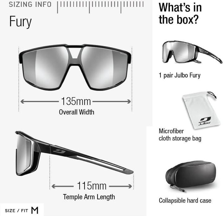 Immagine prodotto Julbo Furia - Reactiv 0-3 (Azzurro, AZZURRO CHIARO trasparente, Luce ad alto contrasto)