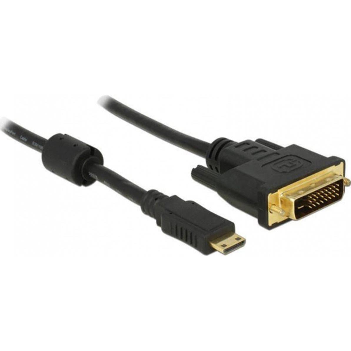Delock mini HDMI (Typ C) — DVI (1 m, HDMI, DVI), Video Kabel