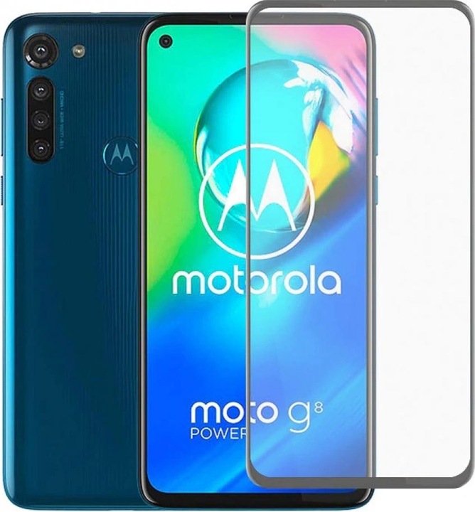 Actual product image Screenguard Motorola Moto G8 Power Full Screen Protective Glass Film 2.5D 9H (1 Piece, Motorola Moto G8 Power)