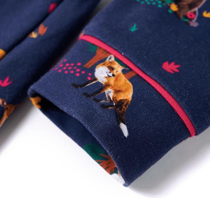 Produktbild vidaXL Kinderkleid mit Langen Ärmeln und Kordelzug Marineblau (140)