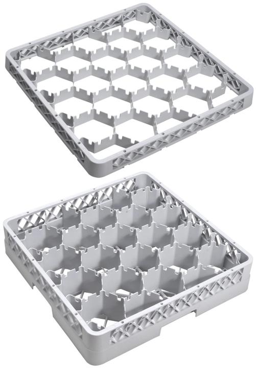 GN Schalen Glass rinsing basket 20 compartments 1 attachment max glass H12.3cm D9cm