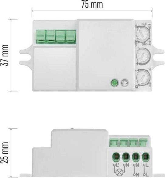 Produktbild Emos Bewegungsmelder (MW-Sensor) IP20 1200W Weiss (15 m)