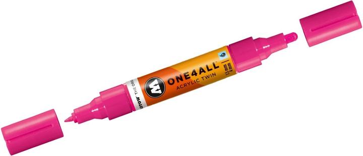Actual product image Molotow Marqueur pour Maquettes - One4All Twin - Acrylique Rose Fluo Phospho. - 1,5/4mm - -217 - 15 cm (neon pink fluorecent, 4 mm, 1 x)