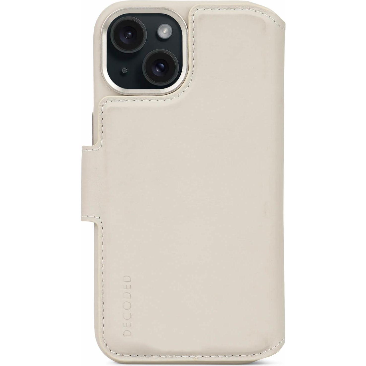 Decoded Leather Detachable Wallet für iPhone 15 Clay (Apple iPhone 15), Smartphone Hülle, Beige