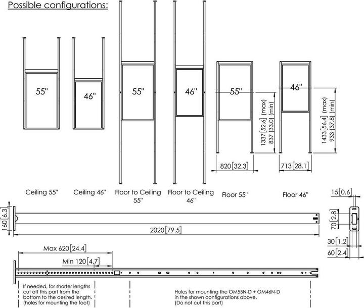 Immagine prodotto Vogels PFFC 4655 - Componente di montaggio (montaggio) - Nero - Dimensioni dello schermo: 116.8-139.7