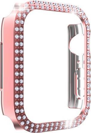 Immagine prodotto Cover-Discount Apple Watch 45mm - Custodia protettiva con strass glitterati rosa