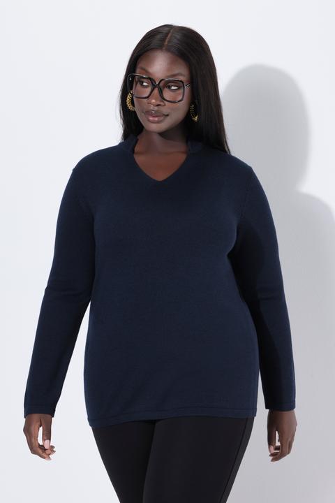 Actual product image Ulla Popken Pullover, Seidenmix, Kelchkragen, Langarm (58)