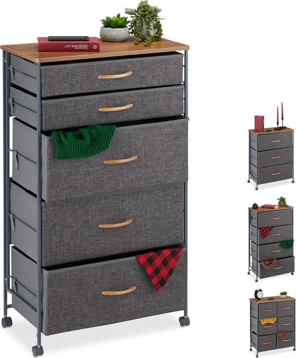 Immagine prodotto Relaxdays Cassettiera con ruote (58 x 30 x 96,5 cm)