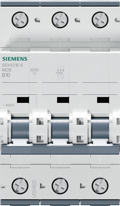 Produktbild Siemens MCB 3 Pole Type B 10kA 10A 400V (10 A)