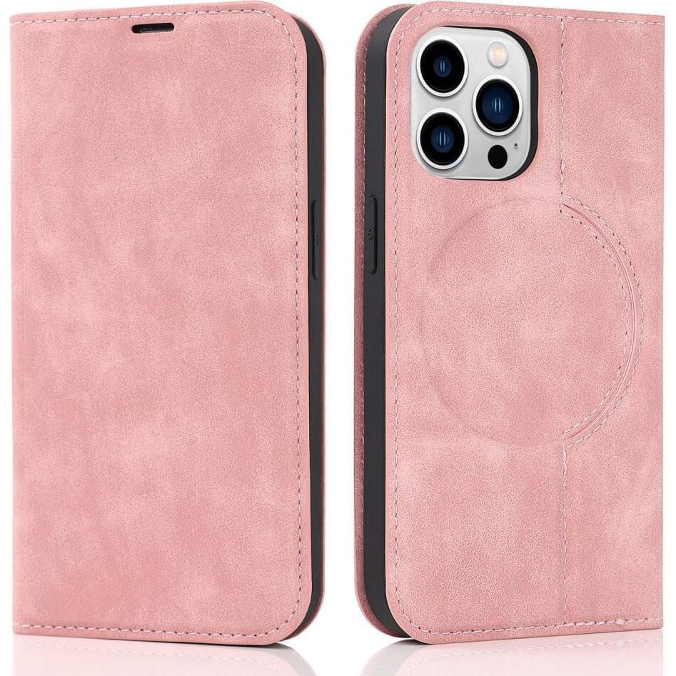 Cover-Discount iPhone 15 Pro Max - MagSafe Flip Case RFID rosa (Apple iPhone 15 Pro Max), Smartphone Hülle, Rosa