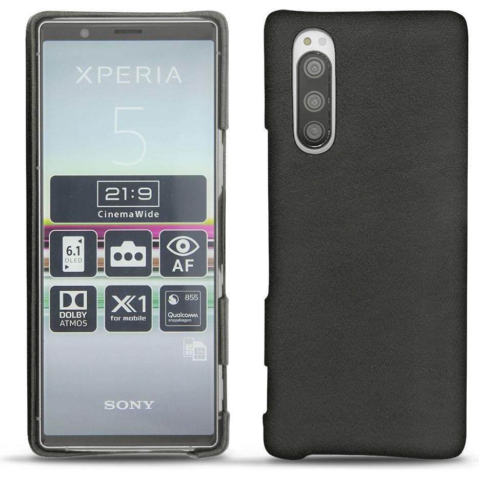 Noreve Lederschutzhülle (Sony Xperia 5), Smartphone Hülle, Schwarz