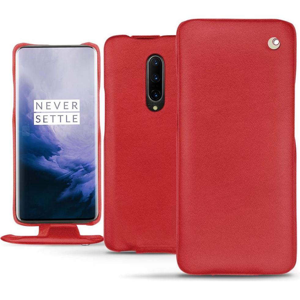 Noreve Lederschutzhülle vertikal (OnePlus 7 Pro), Smartphone Hülle, Rot
