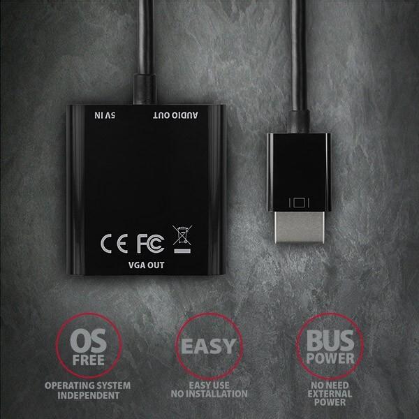Actual product image Axagon HDMI (Typ A) — VGA (0.15 m)
