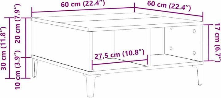 Actual product image VidaXL Coffee table (60 x 60 x 30 cm)