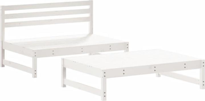 Image du produit VidaXL 2-tlg. Garten-Lounge-Set mit Kissen Weiss Massivholz