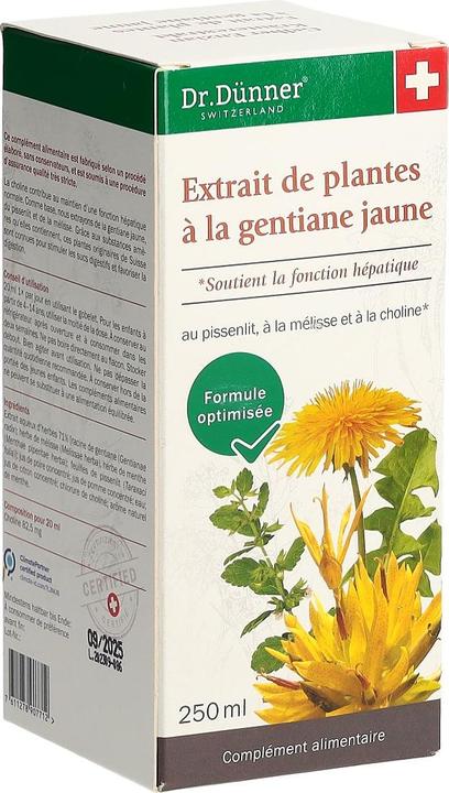 Actual product image Dr. Dünner Thin Yellow Gentian Herbal Extract Fl 250 ml (1 Piece, Liquid, 470 g)