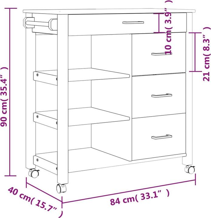 Actual product image vidaXL Küchenwagen