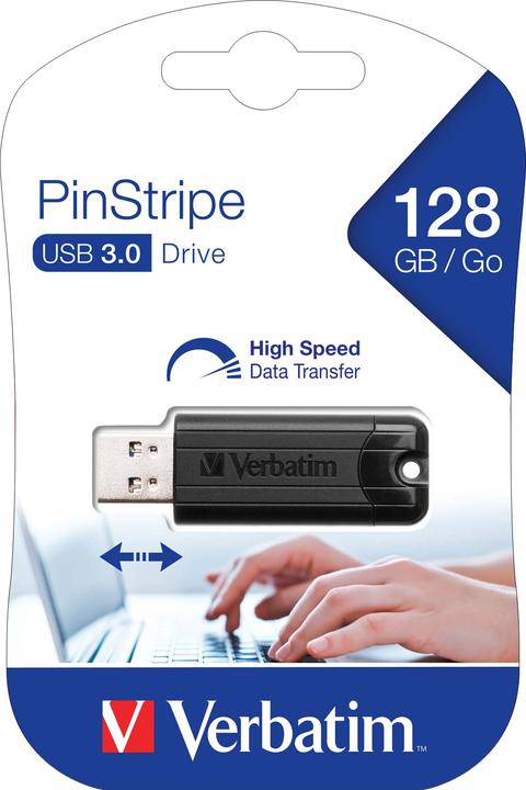 Image du produit Verbatim Clé USB PinStripe (128 Go, USB-A)