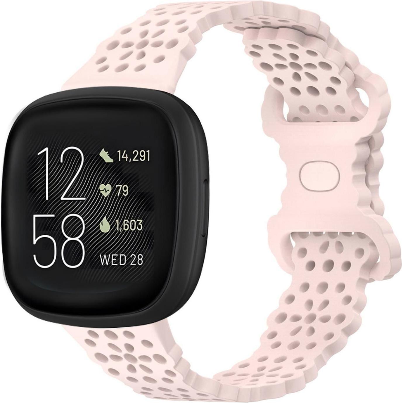 Thumbnail - Strap-it Silikonarmband (Silikon, Versa 3), Uhrenarmband, Rosa