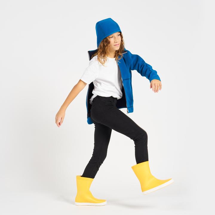 Actual product image Tribord Fleece jacket sailing kids warm reversible 500 navy blue/blue (140)