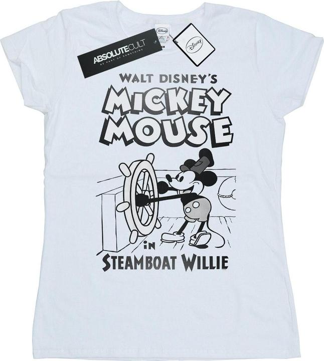 Actual product image Disney Womens/Ladies Mickey Mouse Steamboat Willie Cotton T-Shirt (XL)