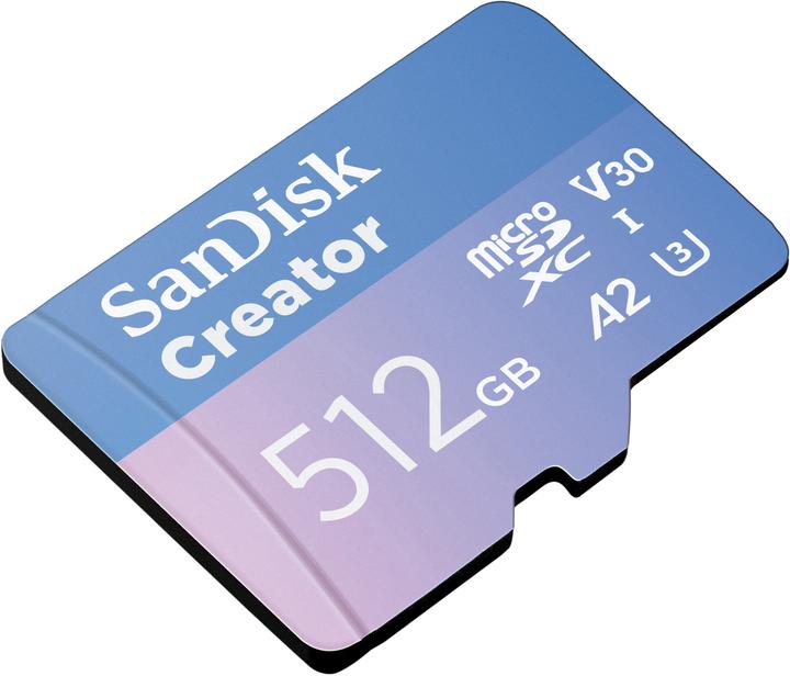 Actual product image SANDISK Creator UHS-I V30 (512 GB, microSDXC, U3, UHS-I)