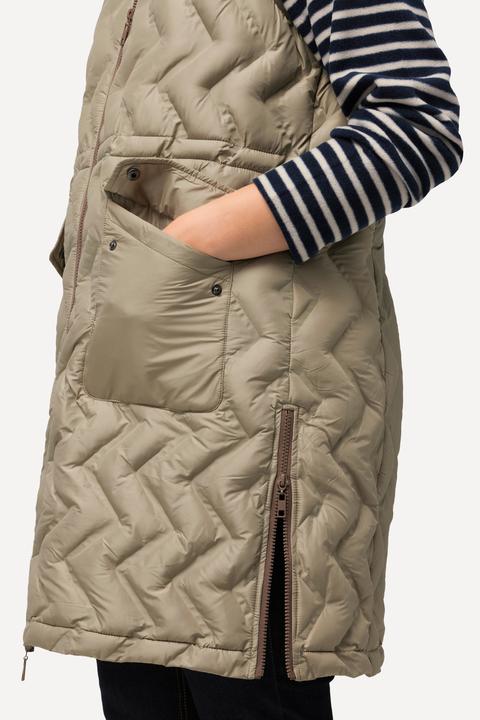 Produktbild Ulla Popken HYPRAR Long-Steppweste, Zacken, Stehkragen, 2-Wege-Zipper (46, 48)