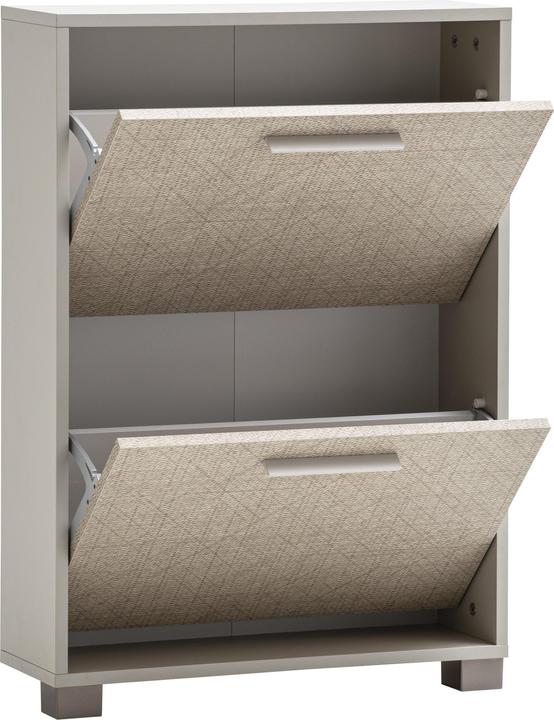 Image du produit Schildmeyer Edno Schuhkipper Schuhschrank cremebeige / Canasta Dekor 2 Klappen