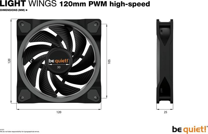 Actual product image be quiet! Light Wings High Speed (120 mm, 1 x)
