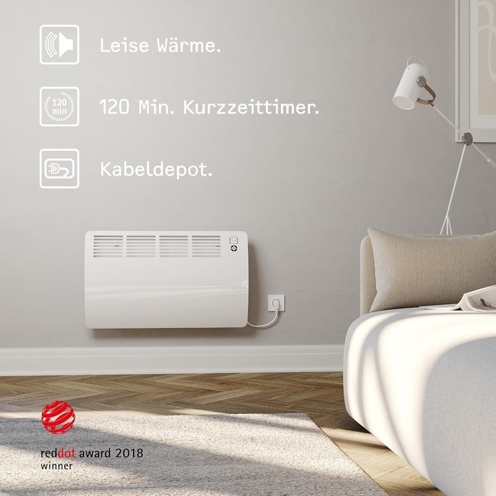Produktbild Stiebel Eltron CON 5 Premium, 0,5 kW Wandkonvektor für ca. 6 m², VDE geprüft (500 W)