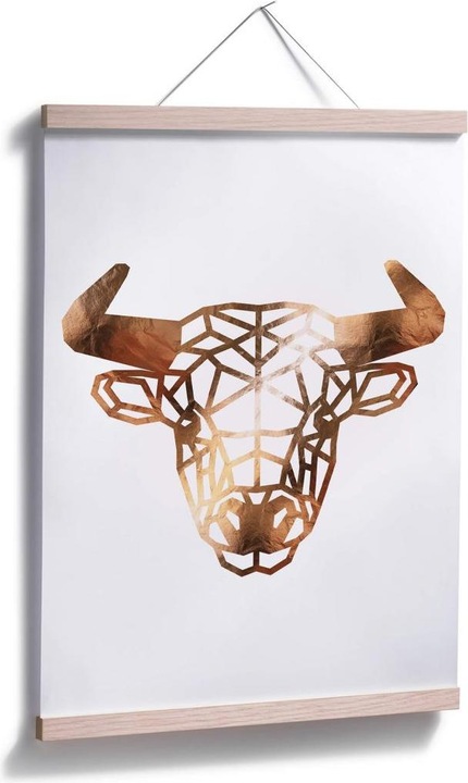 Produktbild Trenddeko Origami Stierkopf - Kupfer-Optik (80 x 100 cm)