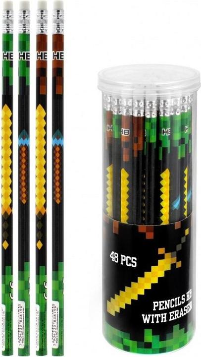 Immagine prodotto Teka HB Pixel Game Bleistift mit Radiergummi (48 Stück) (HB, 48 x)