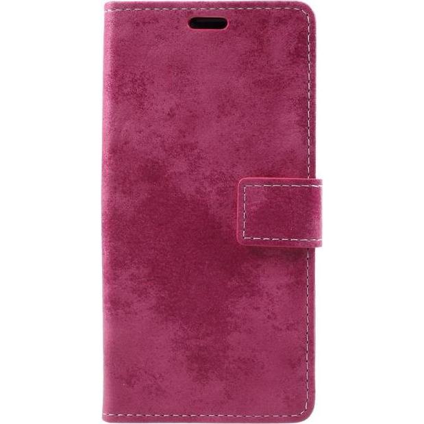 MU Classic Vintage Look Leder Hülle (Honor V9 Play), Smartphone Hülle, Rosa