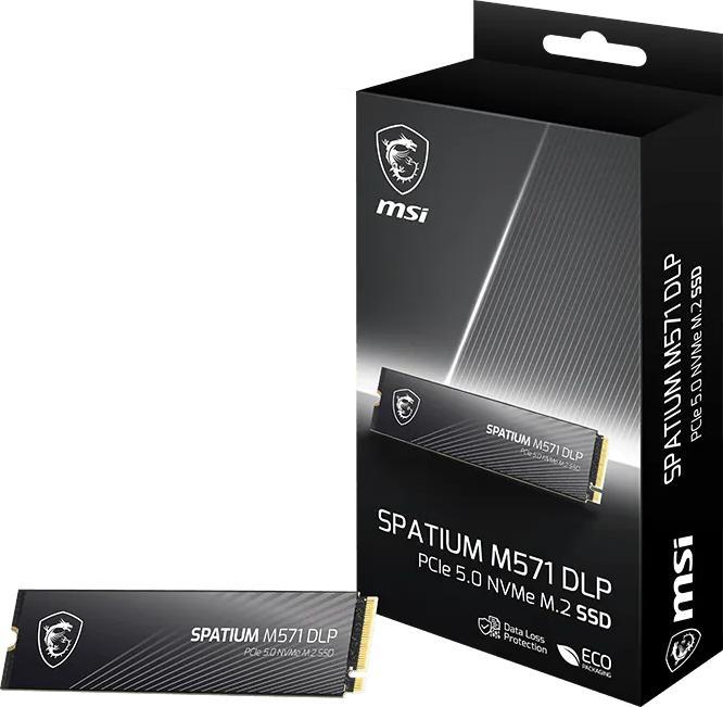 MSI SSD 2TB Spatium M571 (M.2 2280) PCIe Gen5 x4 NVMe (2000 GB, M.2, M.2 2280)