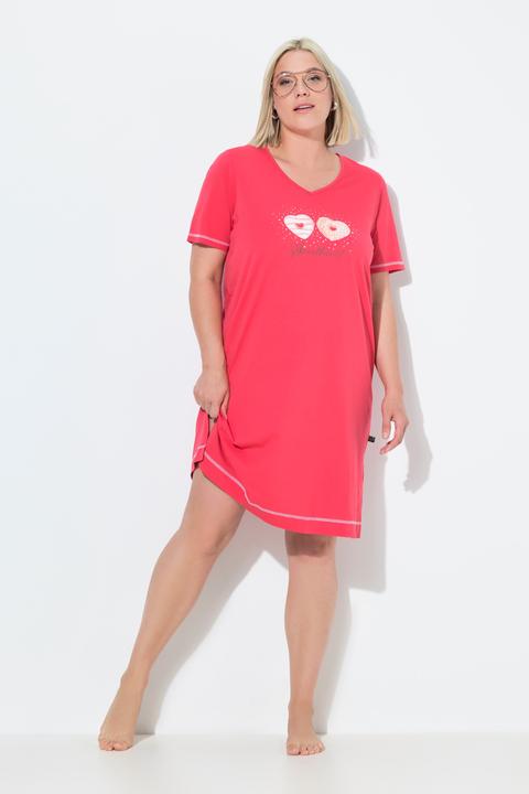 Produktbild Ulla Popken Bigshirt, platzierter Druck, V-Ausschnitt, Halbarm (46, 48)