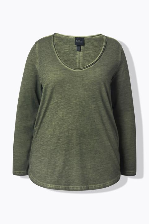 Actual product image Ulla Popken Long Sleeve Rolled Edge Tee (60)