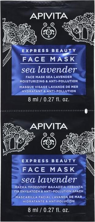 Produktbild Apivita Express Beauty Ioeoisturizing und Inti Verschmutzung Gesichtsmaske mit Meer Lavendel 2x8ml (16 ml)