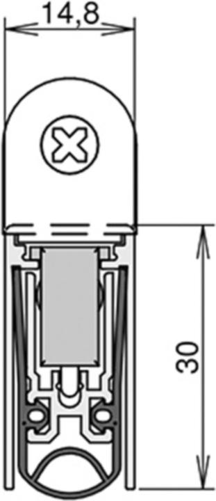 Actual product image Athmer Sound seal L-15/30 WS 1-880 1-sided length 708 mm aluminium silver anodised