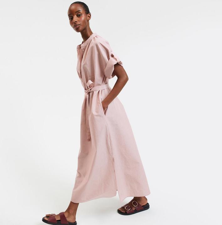 Actual product image La Redoute Collections Gestreiftes langes Kleid aus Baumwolle-Leinen (XS)