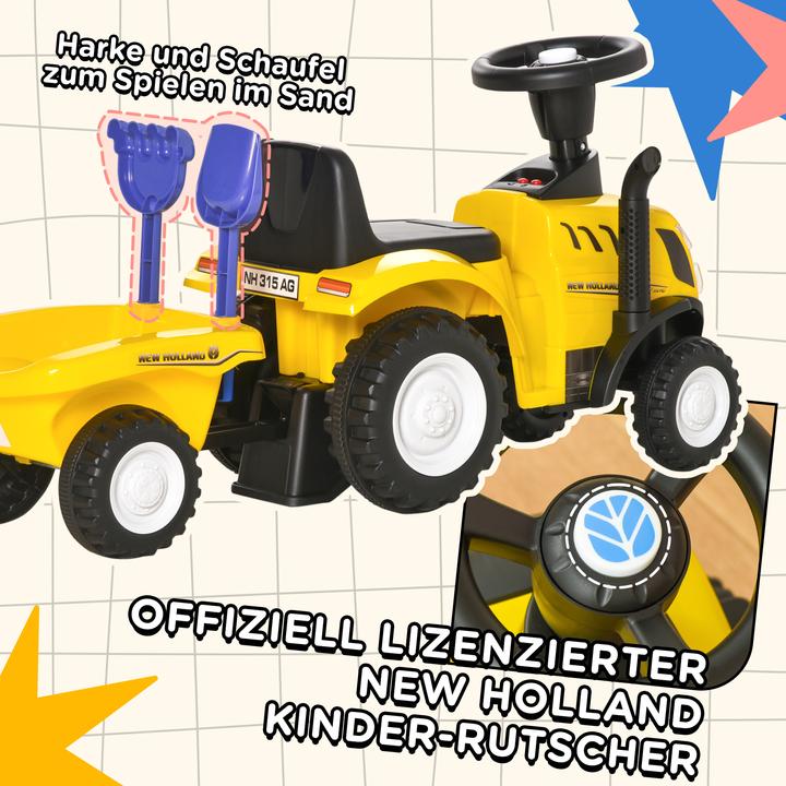 Image du produit Homcom Voiture à toboggan avec remorque et accessoires