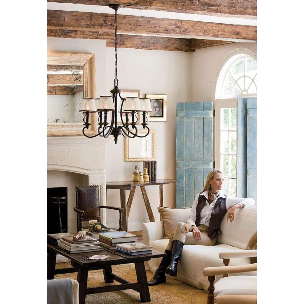 Thumbnail - Elstead Lighting, Kronleuchter, Plymouth Kronleuchter E14 6-fach Ältere Bronze (70.50 cm)