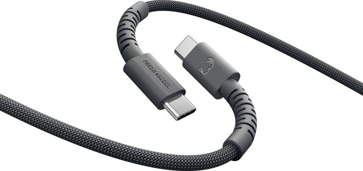 Immagine prodotto Fresh'N Rebel Fresh 'n Rebel USB-C zu USB-C silikon geflochtenes Kabel "FlexWave" 3m, 100W, Storm Grey (3 m, 100 W)