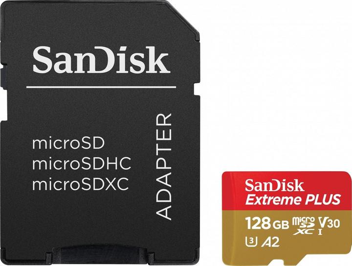Image du produit SANDISK Extreme Plus (128 Go, microSDXC, U3, UHS-I)