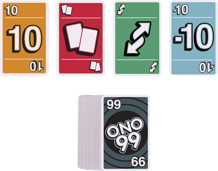 Actual product image Mattel Games O'NO 99 card game (German, French, Italian, English)