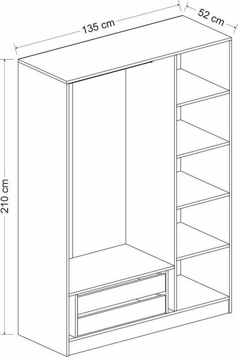 Image du produit Skye Decor Kaley (135 x 52 x 210 cm)